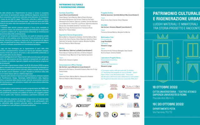 SOUND Project – 3rd workshop at the event “Patrimonio Culturale e Rigenerazione Urbana”